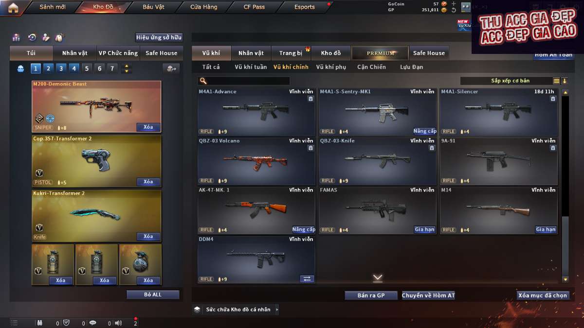 shop acc cf uy tin gia re